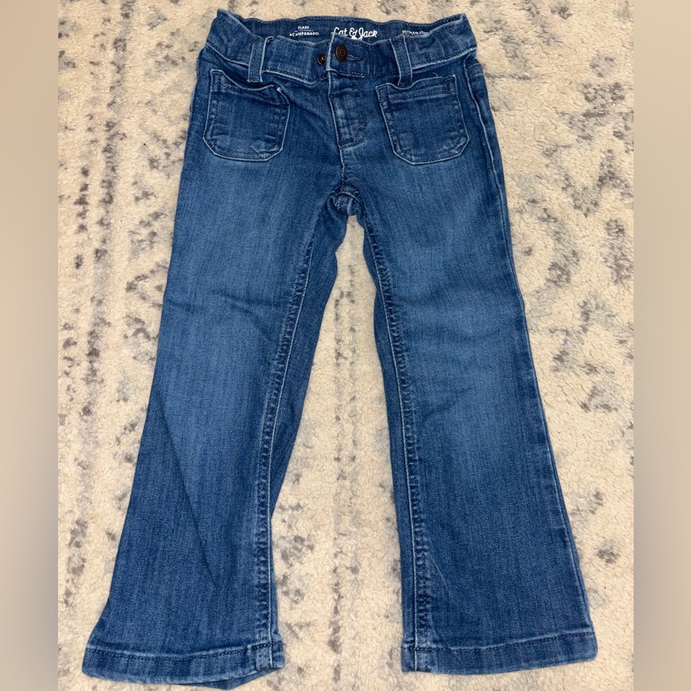 Cat & Jack Toddler Girls Flare Blue Jeans